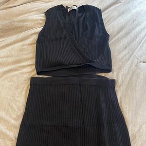 Free people black skirt and top set
